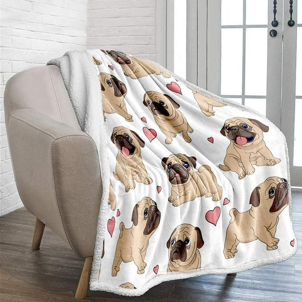 Cute Puppy Pug Dog Designer Ultra-Soft Micro Fleece Blanket for Couch Or Bed Warm Throw Blanket for Adults Or Kids Cute Puppy Pug Dog Designer Ultra-Soft Micro Fleece Blanket for Couch Or Bed Warm Throw Blanket for Adults Or Kids